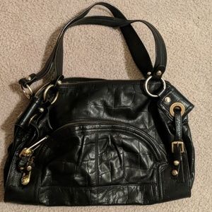 B Makowsky black leather purse